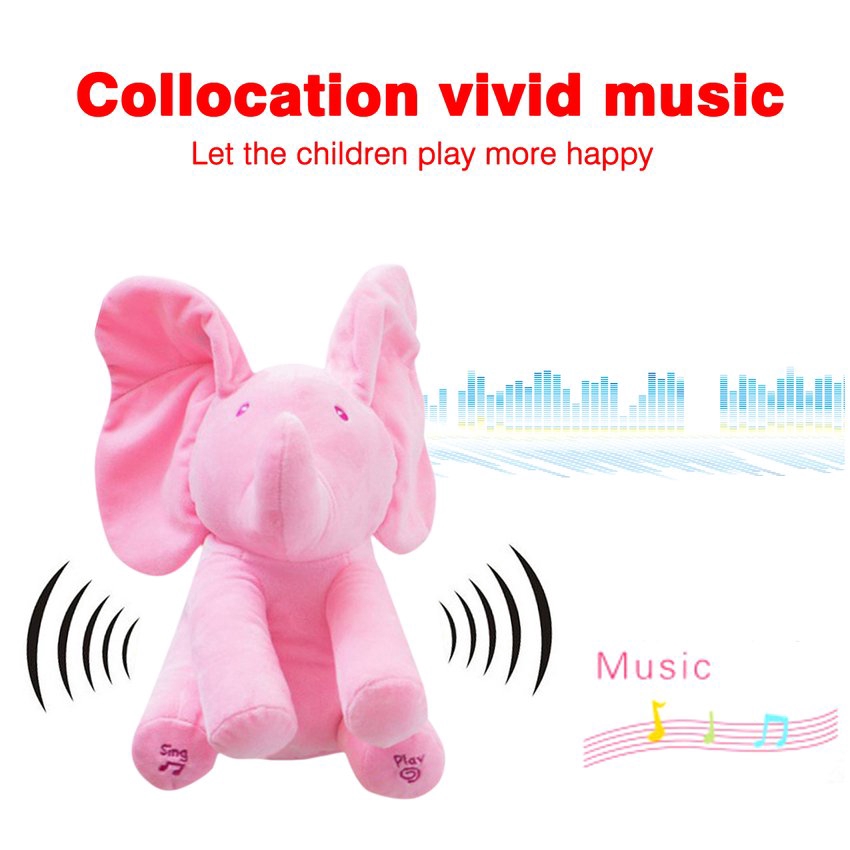 Khóa Hình Con voi  Nhồi Bông Đáng Yêu Với âm nhạc