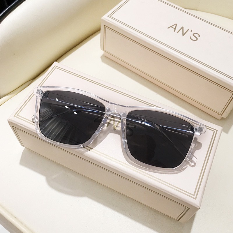 Kính form vuông trong suốt Tây nhiều màu kính mát phong cách Ulzzang