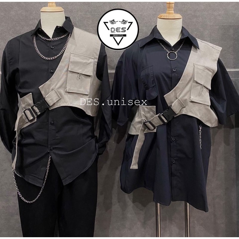 [HÌNH THẬT] Áo ghile túi chéo unisex | BigBuy360 - bigbuy360.vn