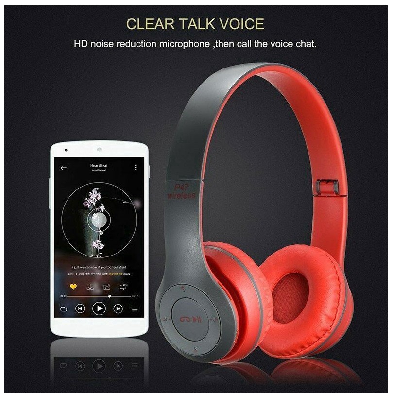 Tai nghe chụp tai không dây kết nối Bluetooth 5.0 P47 | BigBuy360 - bigbuy360.vn