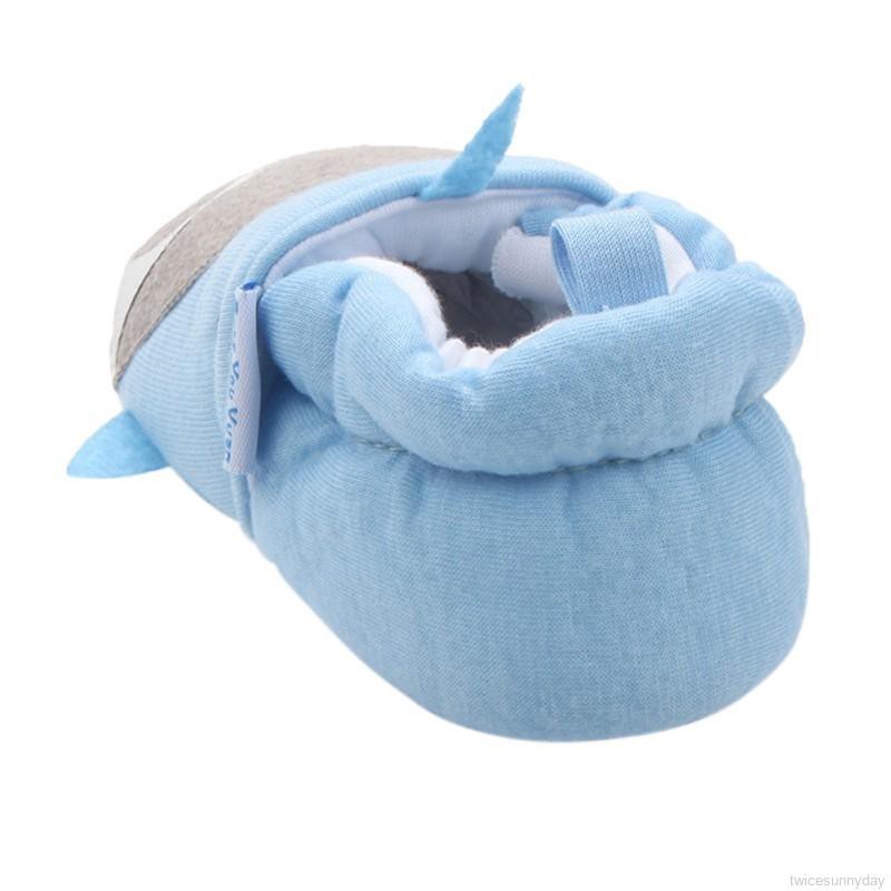 Cartoon Whale Cotton Baby Girls Boys First Walkers