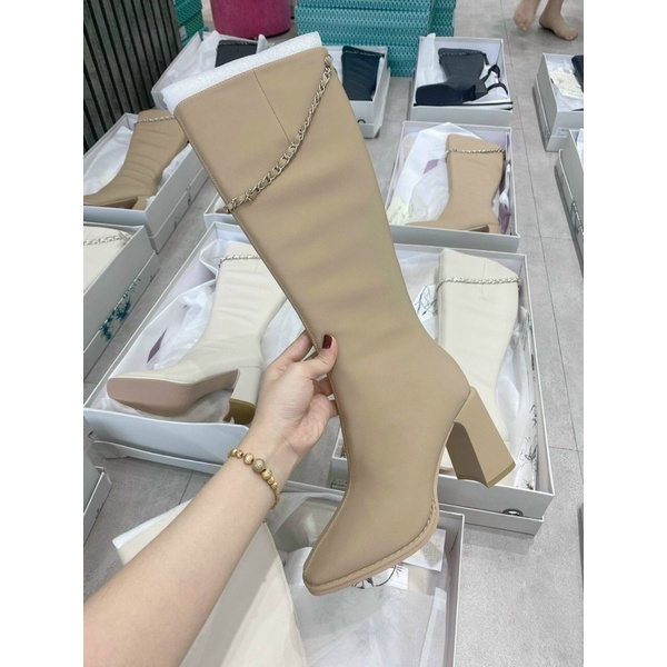 Bốt đùi xích da thật full 3 màu siêu hót