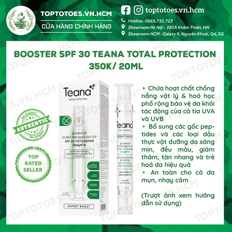 Booster Teana Day Brightening Total Protection SPF 30 dưỡng da sáng mịn, chống nắng