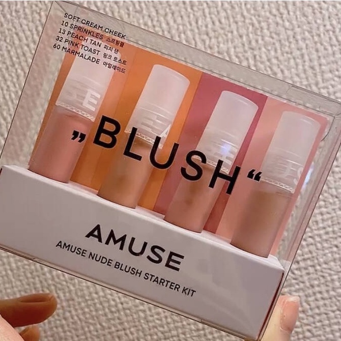 Bộ 4 màu má hồng trang điểm bán chạy nhất hãng Amuse nude blush starter kit 4items - ninishop