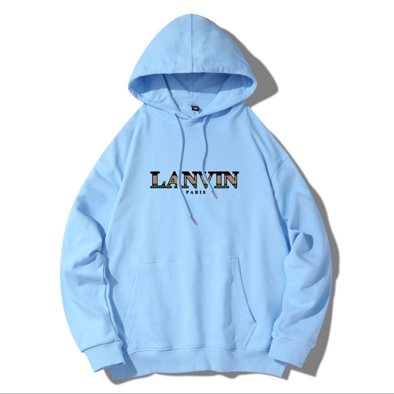 Lanvi * Áo Hoodie In Logo Màu Gradient Phía Trước Thoải Mái Đa Năng
