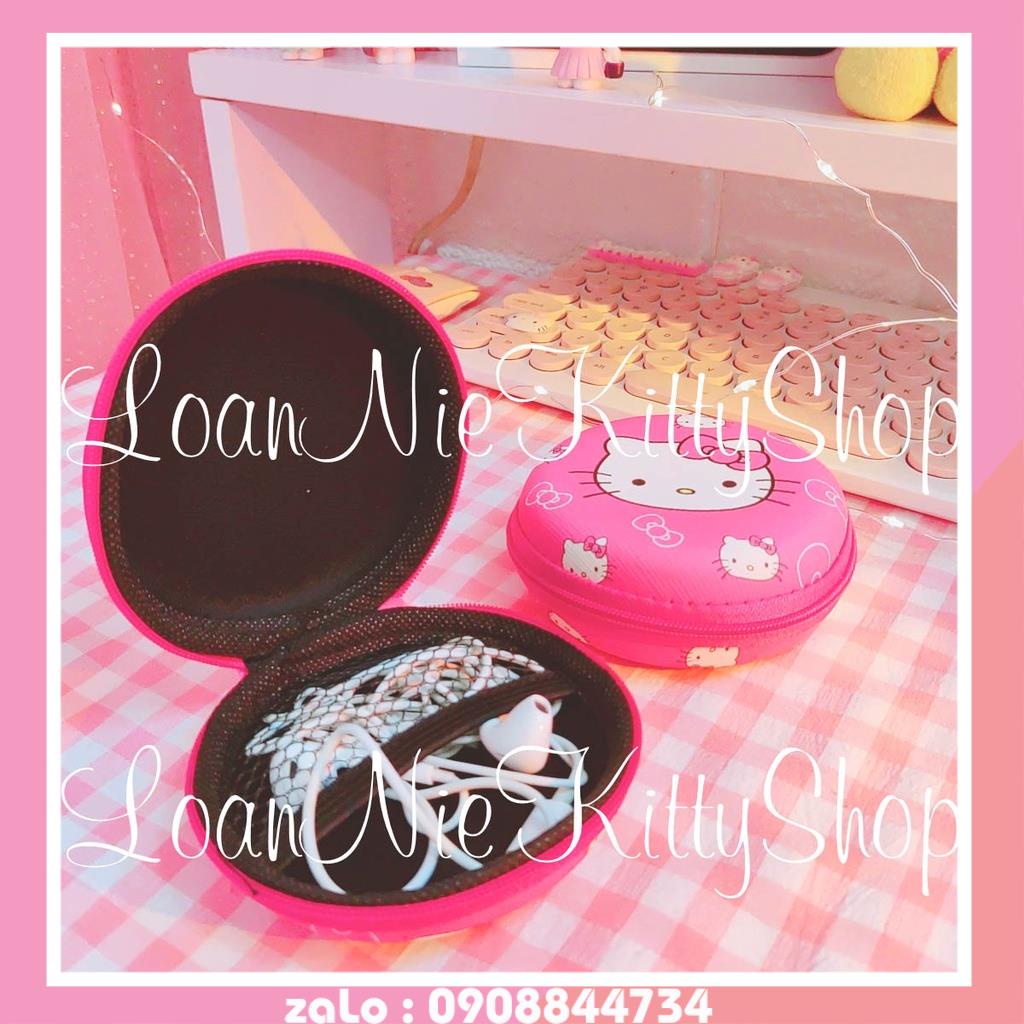 🌸LoanKitty🌸Bóp tròn Kitty đựng tai nghe, dây sạc