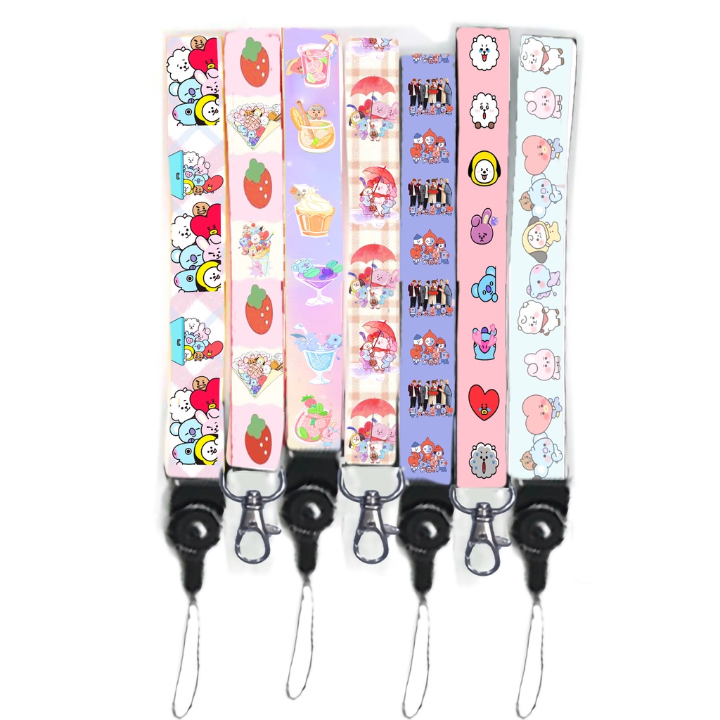 dây strap bangtan army STI1 kpop hoạt hình dây treo thẻ name tag ngắn idol thần tượng 15cm