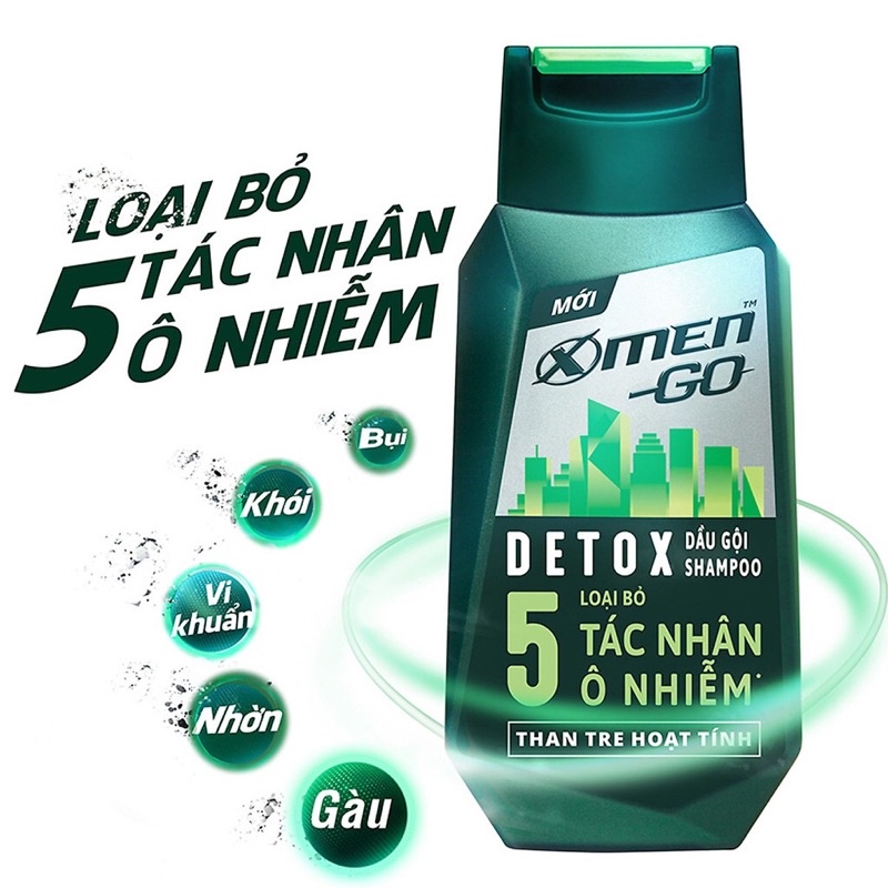 Dầu gội xmen go than tre hoạt tính detox 180g