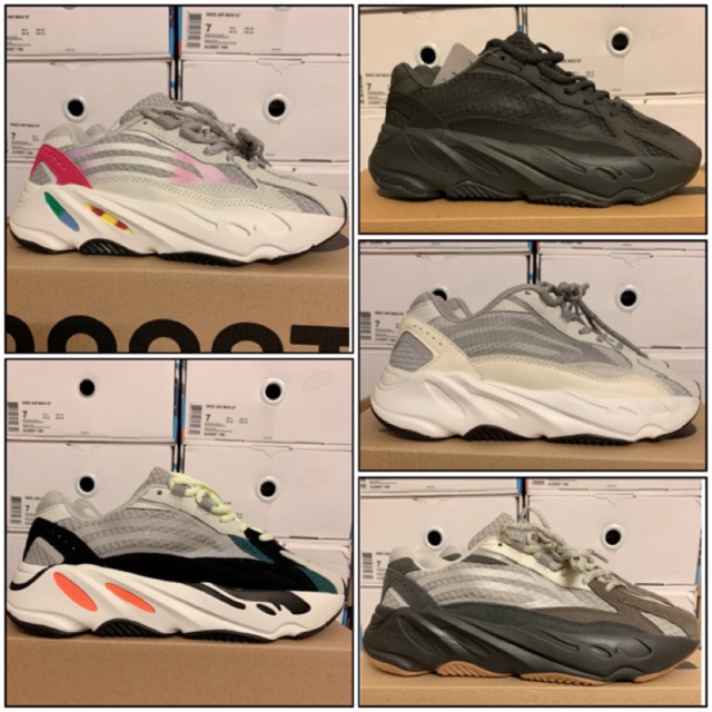 Giày Yeezy 700 Đen Nâu Trắng Xanh Cầu Vồng Static