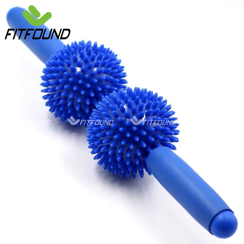 Thanh Lăn 360 Độ Massage 2 Bóng Gai Mềm Mát Xa Cơ Bắp Muscle Roller Stick Giãn Cơ Dãn Cơ Tập Gym Yoga