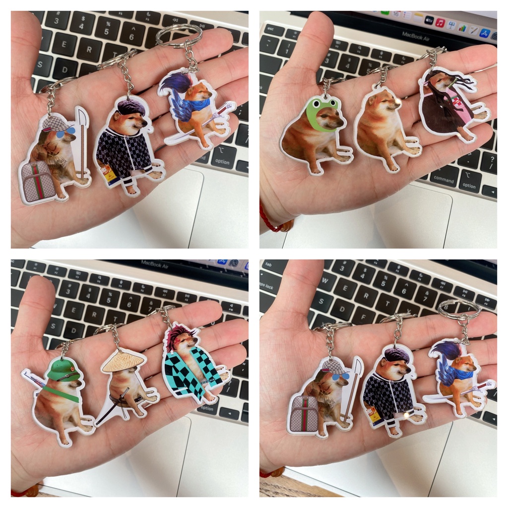 Móc khoá Cheems Shiba meme hình Khá bảnh, Kimetsu hài hước