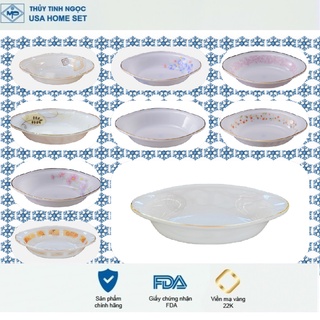 Âu xuồng viền vàng 22K các mẫu hoa văn Thủy Tinh Ngọc USA Homeset cao cấp nhập khẩu chính hãng