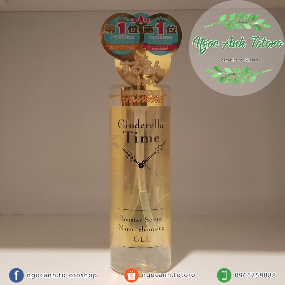 Gel tẩy trang Cinderella time booster serum nano cleansing gel xanh,hồng và vàng