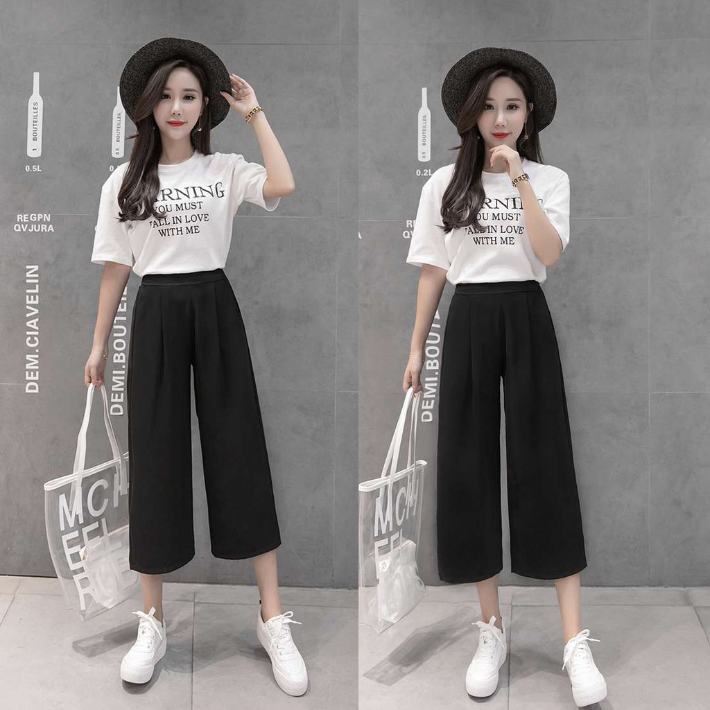 Quần Culottes Lửng Ống Rộng Nữ Chất Thun Trơn Dày Dặn Dài Qua Gối SEPTEMBERGIRL1989 WM QUAN HQ12V1