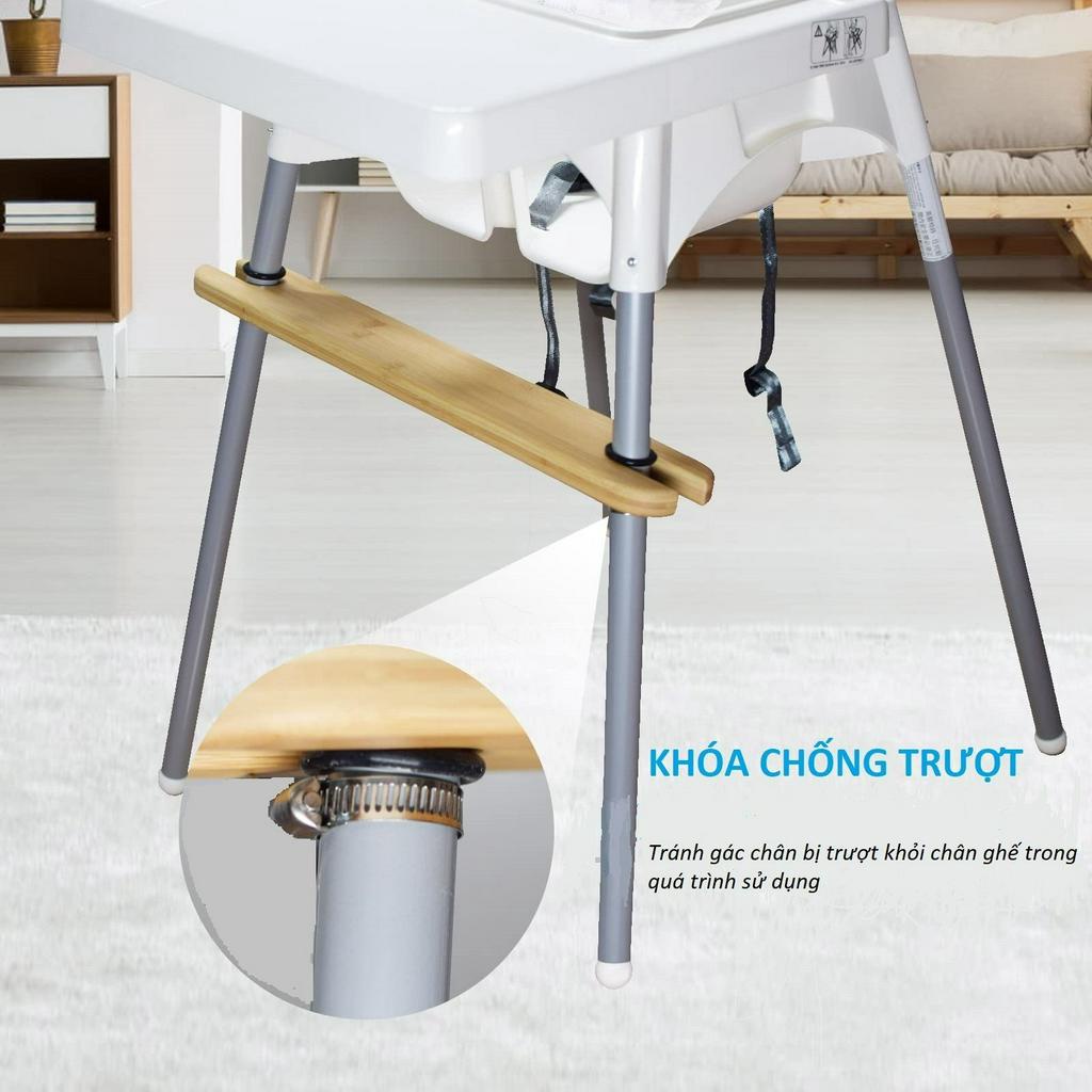 Gác chân ghế ăn dặm IKEA ANTILOP, BH... gỗ tự nhiên an toàn cho bé, mẫu mới nhất 2023