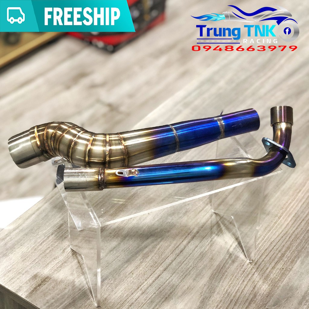 Cổ pô titan 2 khúc gắn wave sirius.