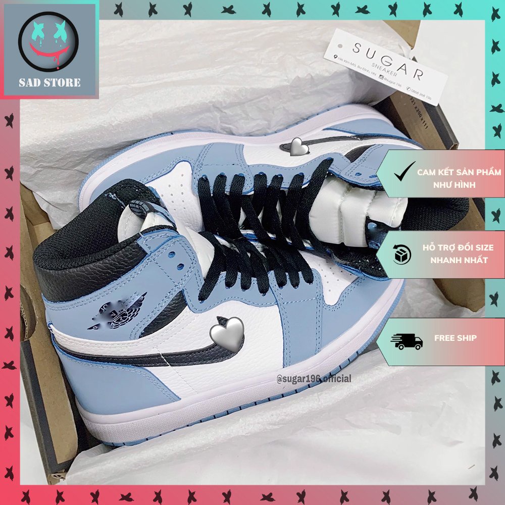 Giày Jordan Cổ Cao, Giày JD1 Xanh Navy Thể Thao Nam Nữ Full Box