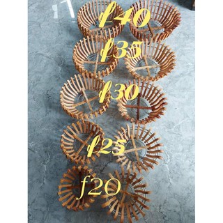 Combo2 chậu gỗ trồng lan size 20 - tặng lót lưới, móc treo