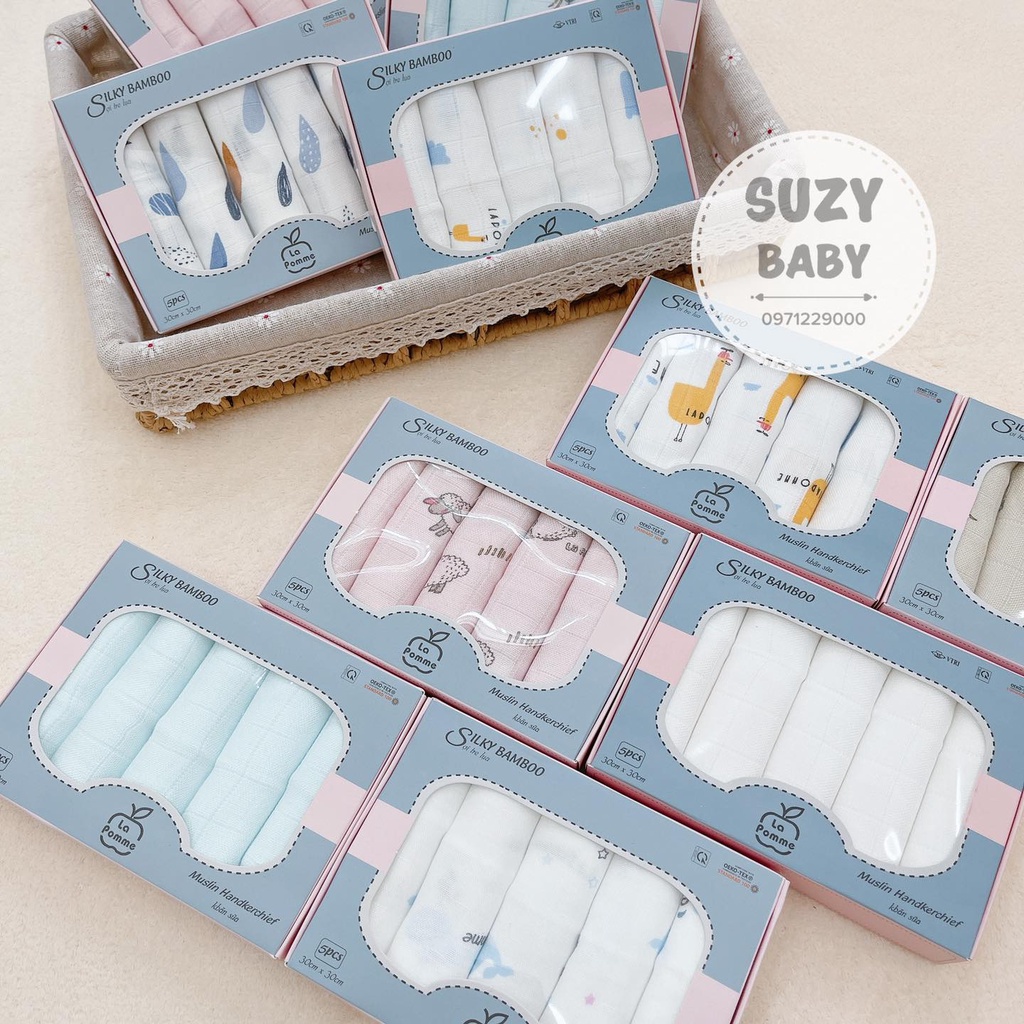 HÀNG CHÍNH HÃNG - KHĂN SỮA SỢI TRE LAPOME