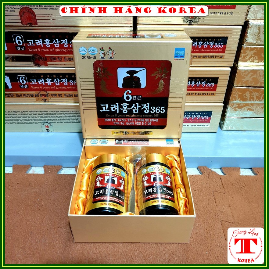 Cao hồng sâm 365 hàn quốc, hộp 2 lọ - Cao sâm hàn quốc Korean 6 Years Red Ginseng Extract Gold, tranglinh