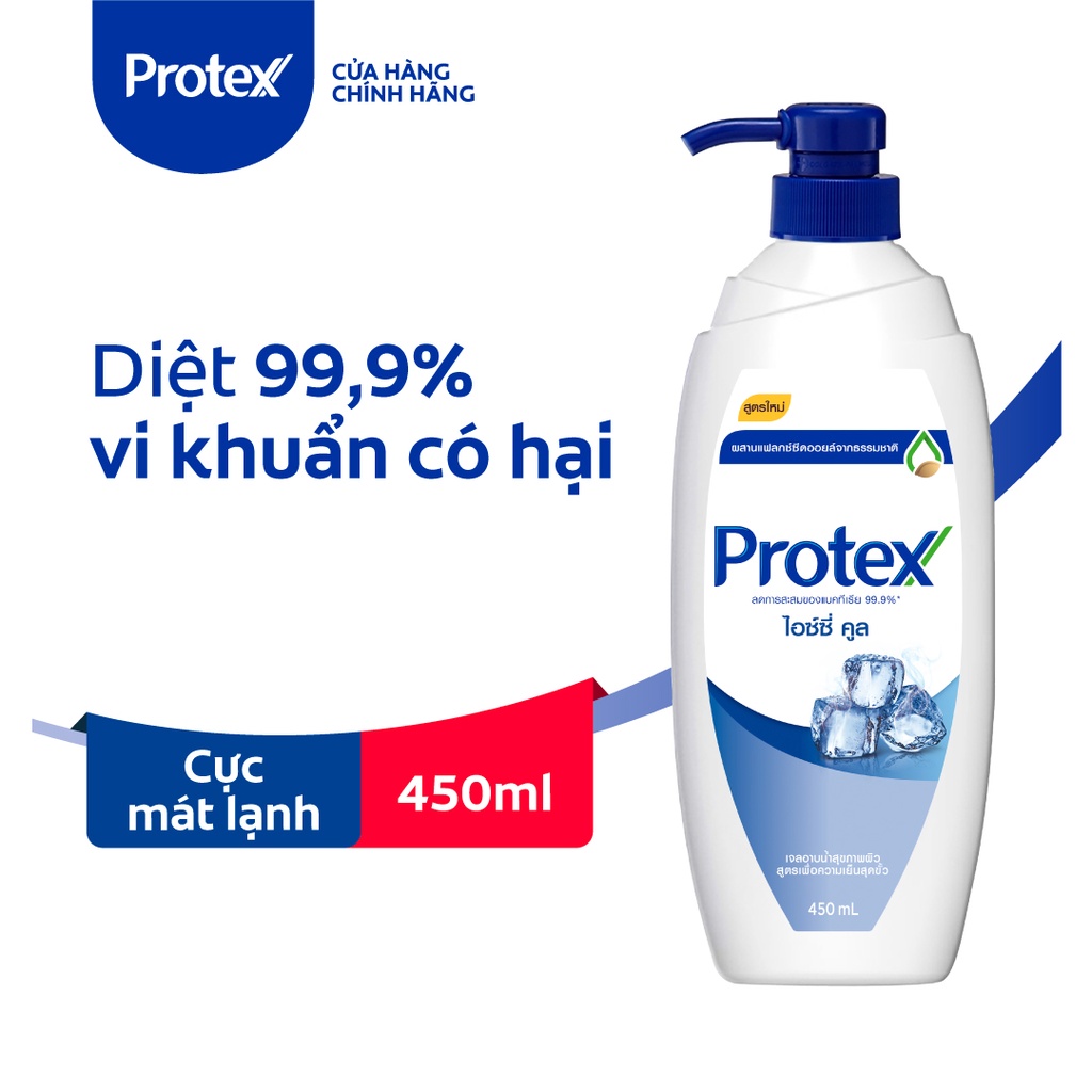 Sữa tắm Protex diệt khuẩn 99.9% Icy Cool cực mát lạnh chai 450ml tặng kèm 50ml