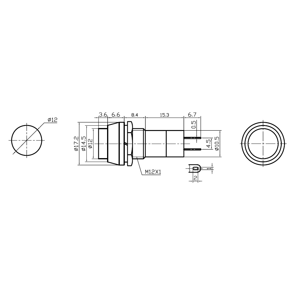 Nút nhấn giữ trạng thái PBS-11A 250V 3A 12mm - ON/OFF, Tự Khóa