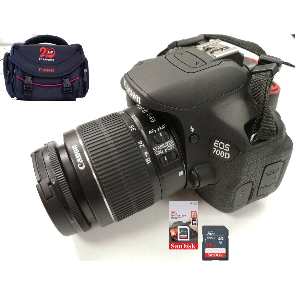 Máy ảnh Canon 700D + lens 18-55mm IS STM - hàng chính hãng - Tặng thẻ nhớ 16gb - Tặng túi xách Canon