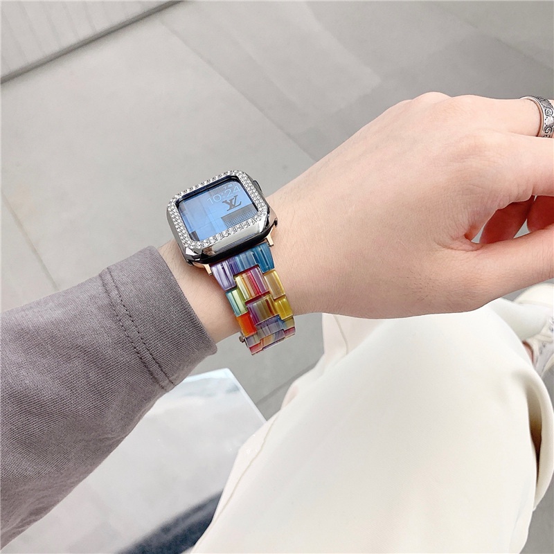 Dây Đeo Bằng Nhựa Resin Cho Đồng Hồ Thông Minh Smart Watch Series 7 6 5 4 3 2 1 44mm 42mm 40mm 38mm