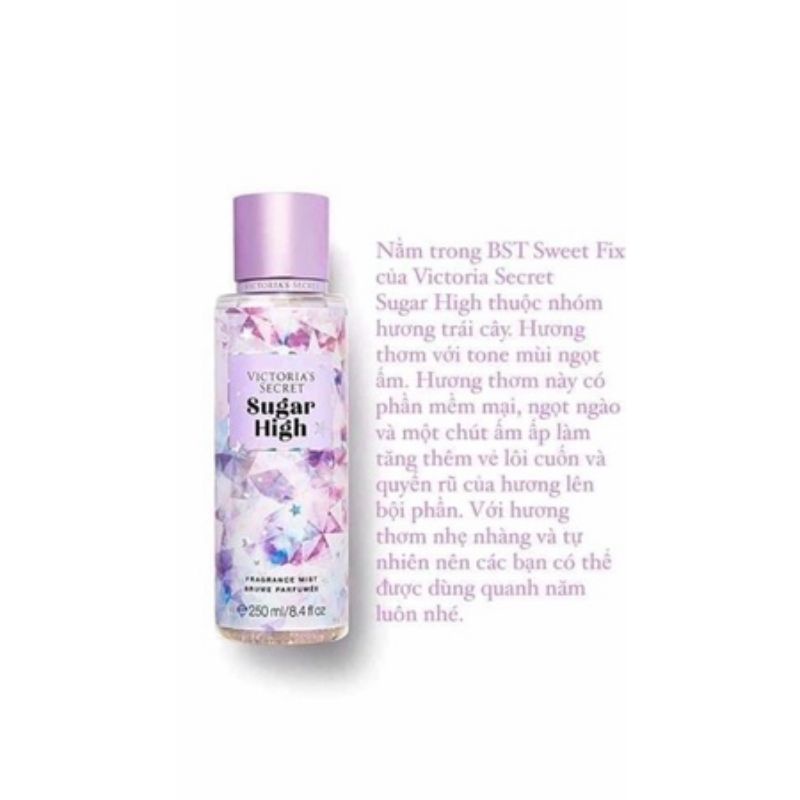 Xịt thơm toàn thân Victoria's Secret body mist mẫu mới đủ mùi