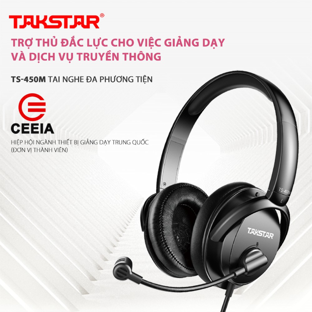 Tai nghe gaming TAKSTAR TS-450M Có Mic, Kiểm âm tốt, Độ nhạy cao, Dây dài 2m 5.0 BẢO HÀNH 6 THÁNG