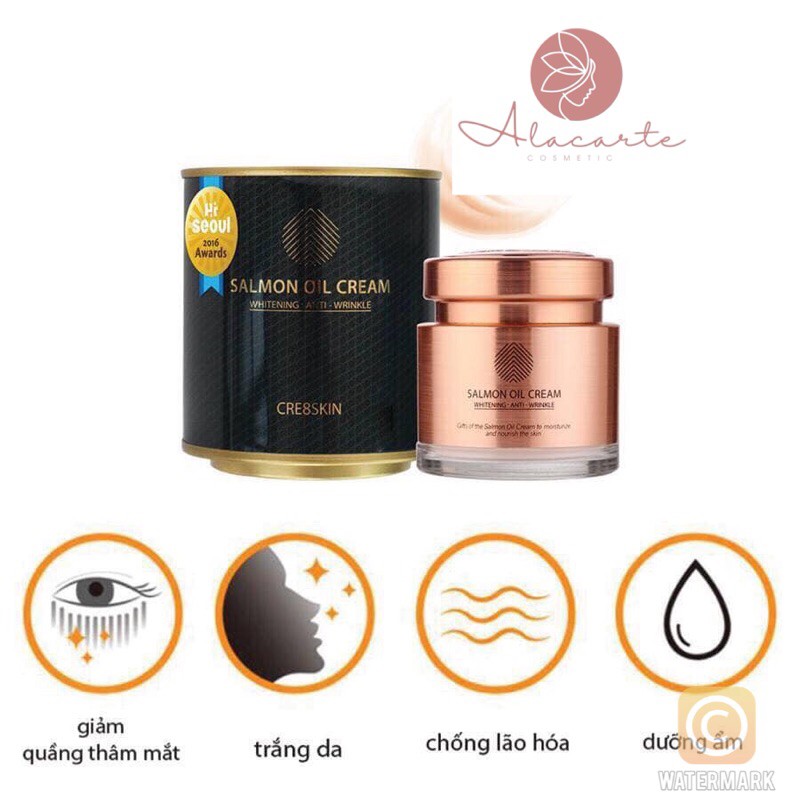 Kem Dưỡng Da Cá Hồi Dưỡng Ẩm Chống Lão Hóa Cre8skin Salmon Oil Cream Hàn Quốc