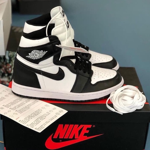 Giày Jordan cổ cao đen trắng, JD1 panda Cao Cổ dễ phối đồ chuẩn SC | BigBuy360 - bigbuy360.vn