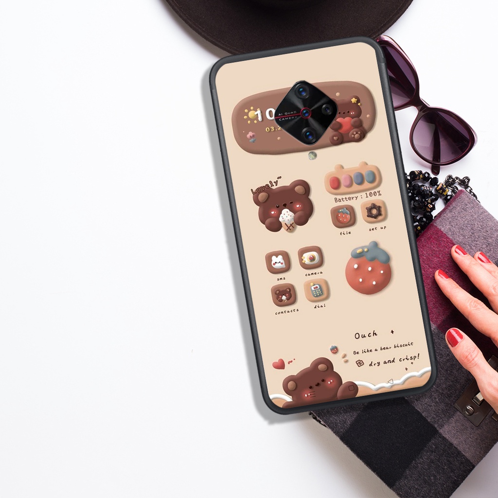 ỐP LƯNG VIVO S1 - S1 PRO , IN HÌNH GẤU NÂU CHOCOLATE ĐÁNG YÊU.