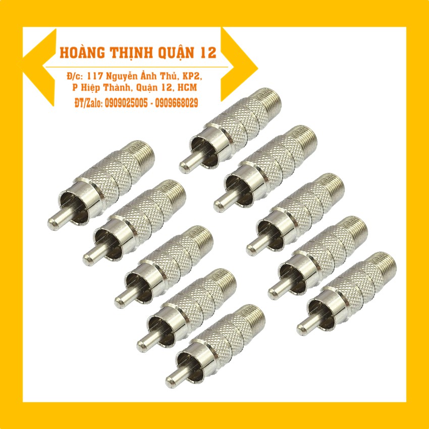 Jack AV Sắt hợp kim - đầu jack kết nối Tivi - Jack chuyển đổi đầu F5-RCA (AV) [Nguyên Bịch 100 con]