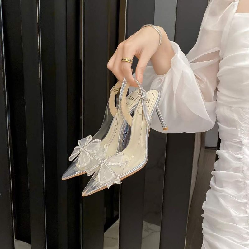 x Sandal 8p Nơ Voan Bạc Chất Mềm Êm Fullbox Cao Cấp