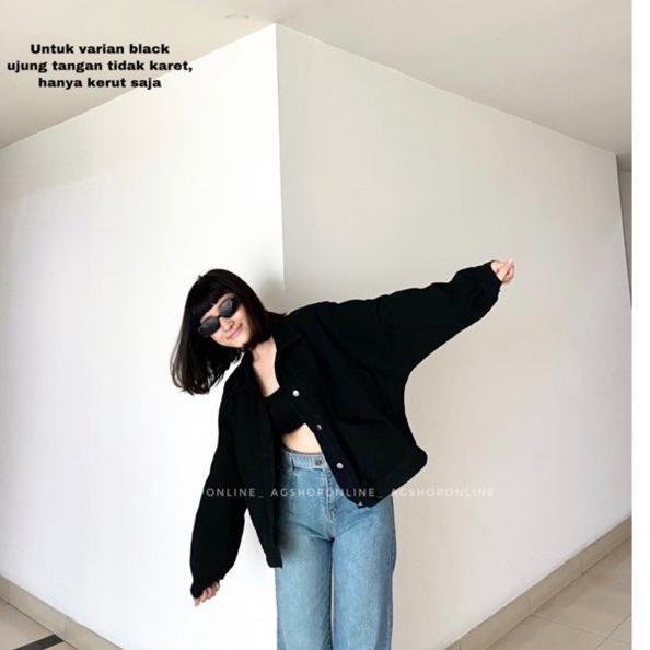 Miễn Phí Vận Chuyển Áo Khoác denim oversized Cổ Điển Bởi AGS & co @