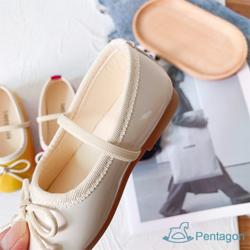 Giày Búp Bê Đế Mềm Đính Nơ Phong Cách Hàn Quốc Cho Bé Gái