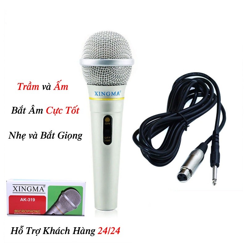 Micro Karaoke XINGMA AK-319 dòng mic có dây giá rẻ, chất lượng cao Bảo hành 12 tháng 1 Đổi 1 [ Phương Thu Official ]