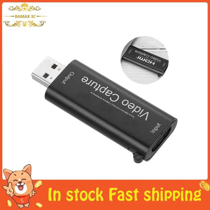 Bamaxis Video Capture Card  4K 1080P HDMI to USB 2.0 HD Record Box for PS4 Streaming Game Recording