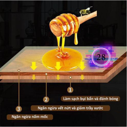 Sáp ong BEEWAX đánh bóng Sàn Gỗ Đồ Gỗ, làm mới bàn ghế, cầu thang, đồ trang trí, đồ dùng chất liệu gỗ [BEEWAX]