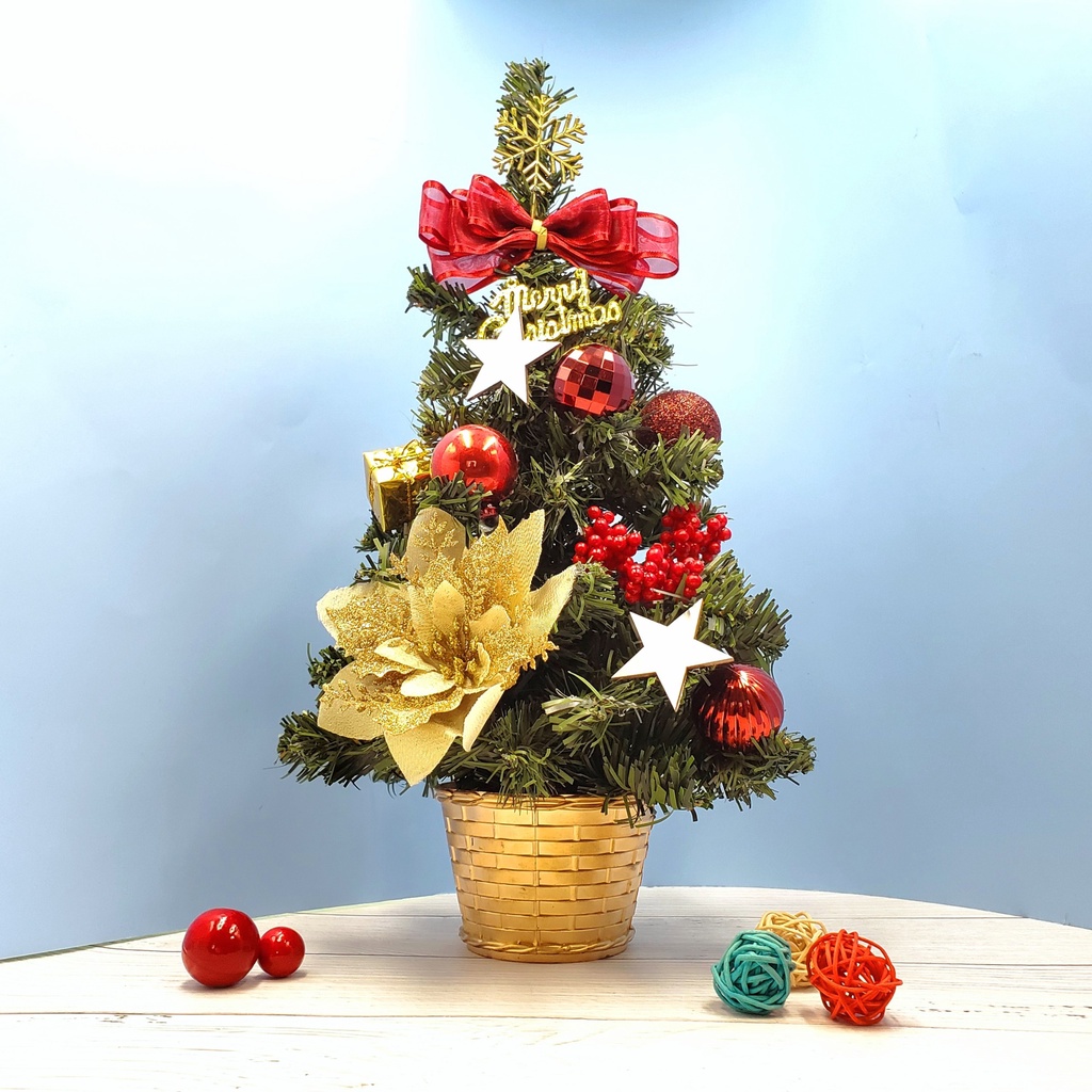 Cây Thông Nhí Để Bàn TL03 Trang Trí Giáng Sinh - Cây 40cm kèm đèn