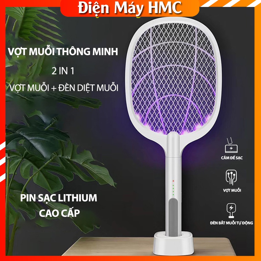 Vợt Muỗi Kiêm Đèn Bắt Muỗi NATIKA ⚡ [ 2 TRONG 1 ] ⚡ - Pin sạc cao cấp 1200 mah bảo hành 6 tháng