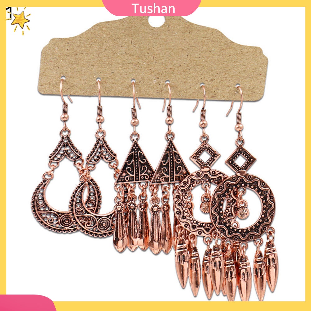 Set 3 Cặp Hoa Tai Thời Trang Dành Cho Nữ