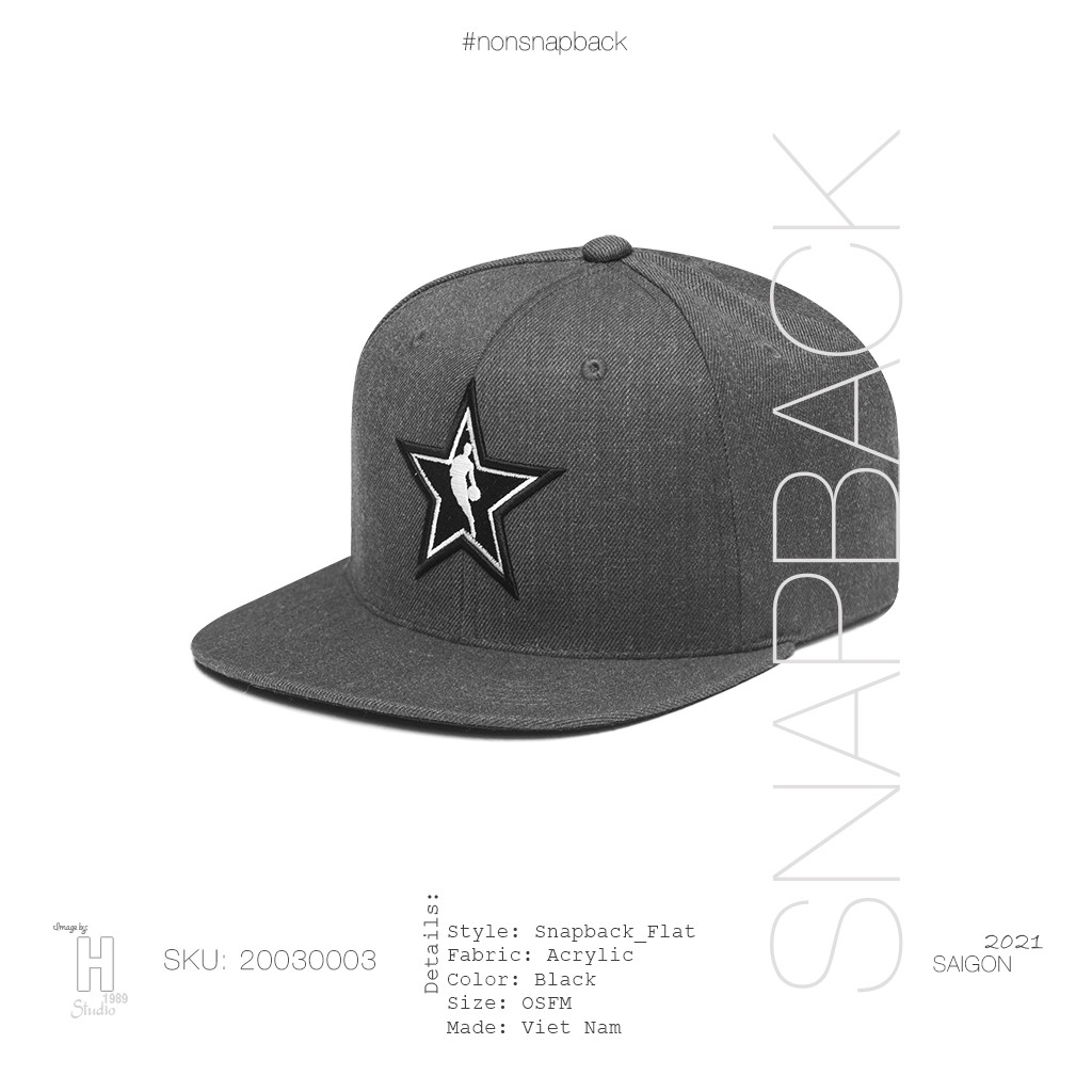 Nón Snapback Logo NBA Xám