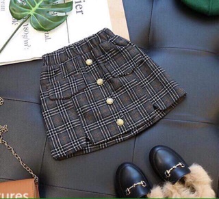 Chân váy dạ kẻ