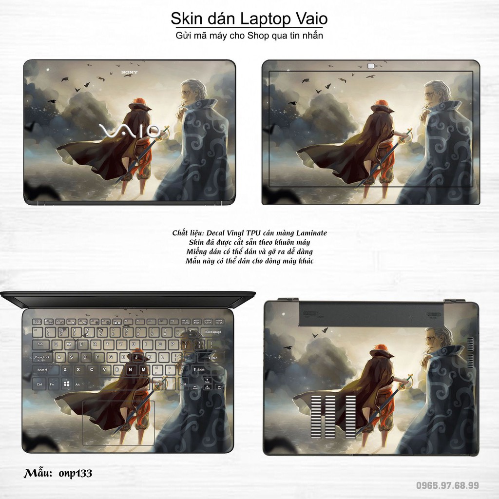 Skin dán Laptop Sony Vaio in hình One Piece nhiều mẫu 15 (inbox mã máy cho Shop)