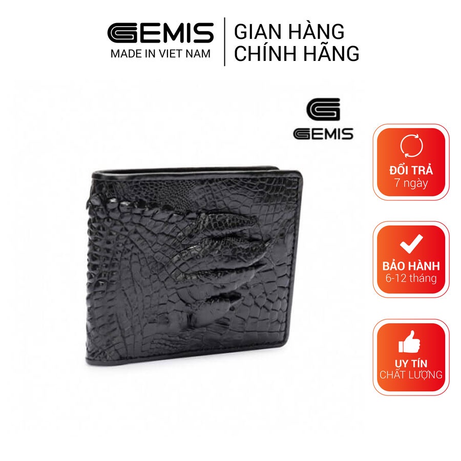 Ví nam da cá sấu cao cấp chính hãng dáng ngang GEMIS - 290GM406