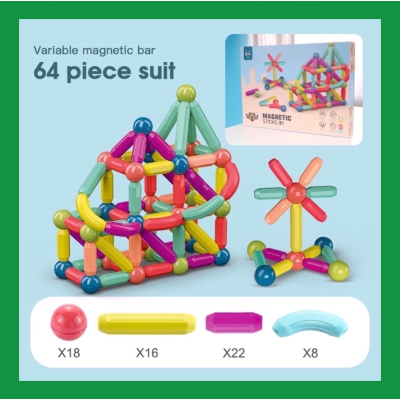 Bộ Lắp Ghép Nam Châm Hình Khối Cho Bé