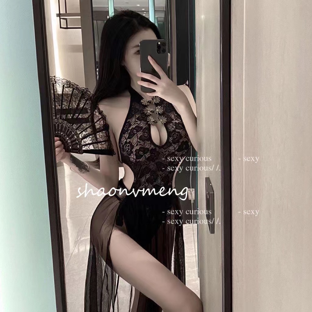 Đầm Ngủ Lưới Một Mảnh Phối Ren Xuyên Thấu Gợi Cảm Cho Nữ Váy ngủ 2 dây  ren hở lưng đồ ngủ sexy  quyến rũ