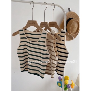 Áo ba lỗ len kẻ Nana21 Nanastore21